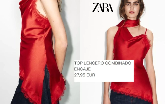 Top lencero/ ZARA