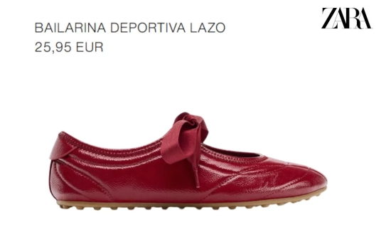 Zapatilla en rojo San Valentín/ ZARA