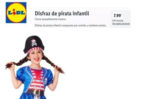 Disfraz de pirata falda/ LIDL