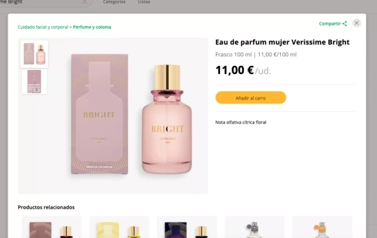 El perfume Verissime Bright de Mercadona   CAPTURA