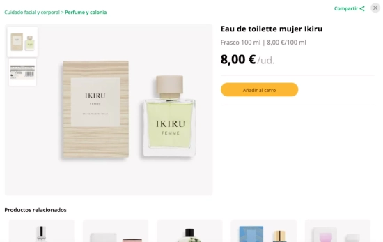El perfume Ikiru Femme de Mercadona   CAPTURA