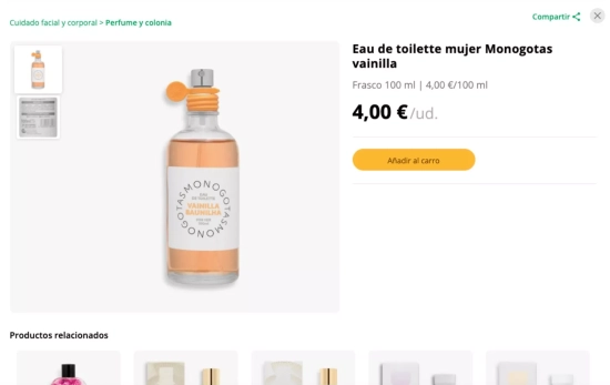 El perfume Monogotas de Vainilla de Mercadona / CAPTURA