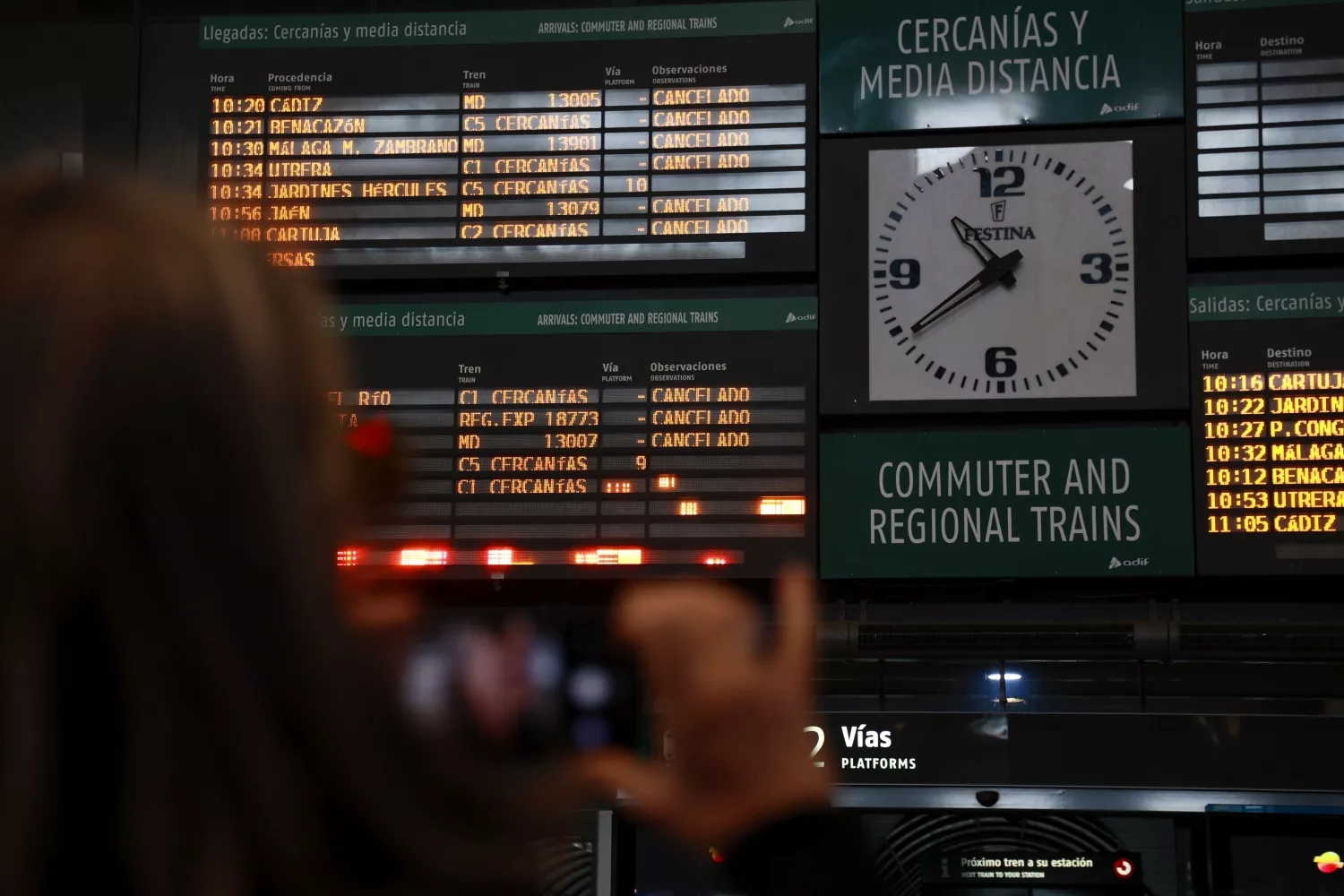 Imagen del vestíbulo de la estación de Santa Justa de Sevilla durante la huelga en los trenes convocada para los días 9, 10 y 11 de febrero / EP