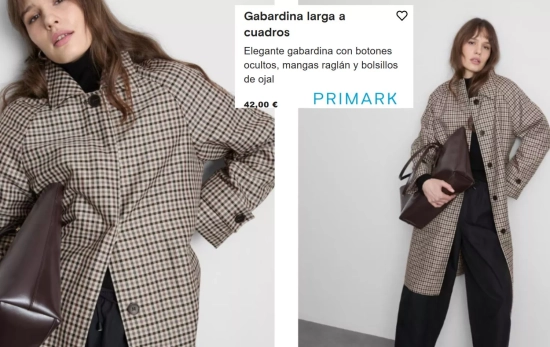 Gabardina de cuadros mini/ PRIMARK