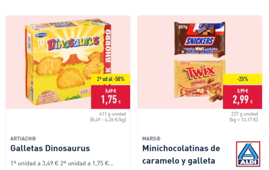 Dulces de marca de Aldi/ ALDI
