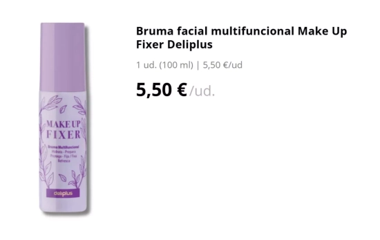 Bruma facial multifuncional Make Up Fixer/ MERCADONA