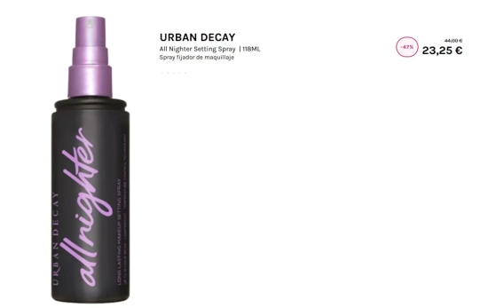 All Nighter Setting Spray de Urban Decay/ DRUNI