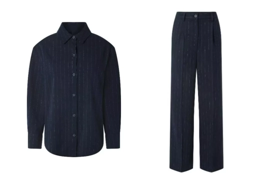 Conjunto de pantalón y camisa en tono azul marino/ LIDL
