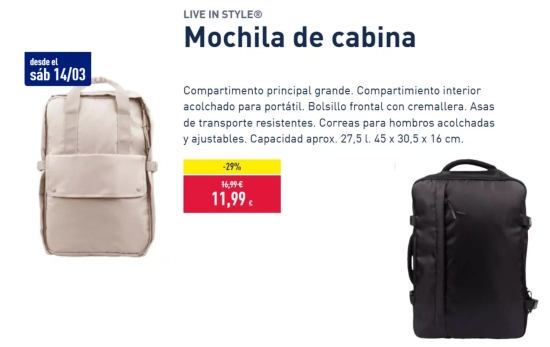Mochila de cabina/ ALDI
