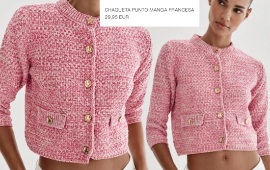 Chaqueta rosa empolvado/ ZARA
