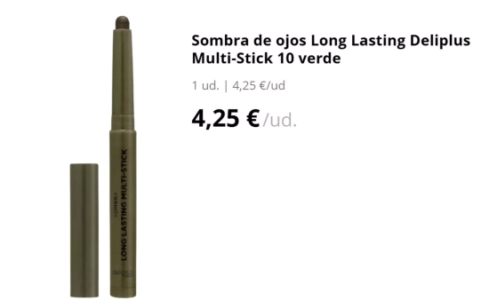 Sombra de ojos Long Lasting Deliplus Multi-Stick 10 verde/ MERCADONA