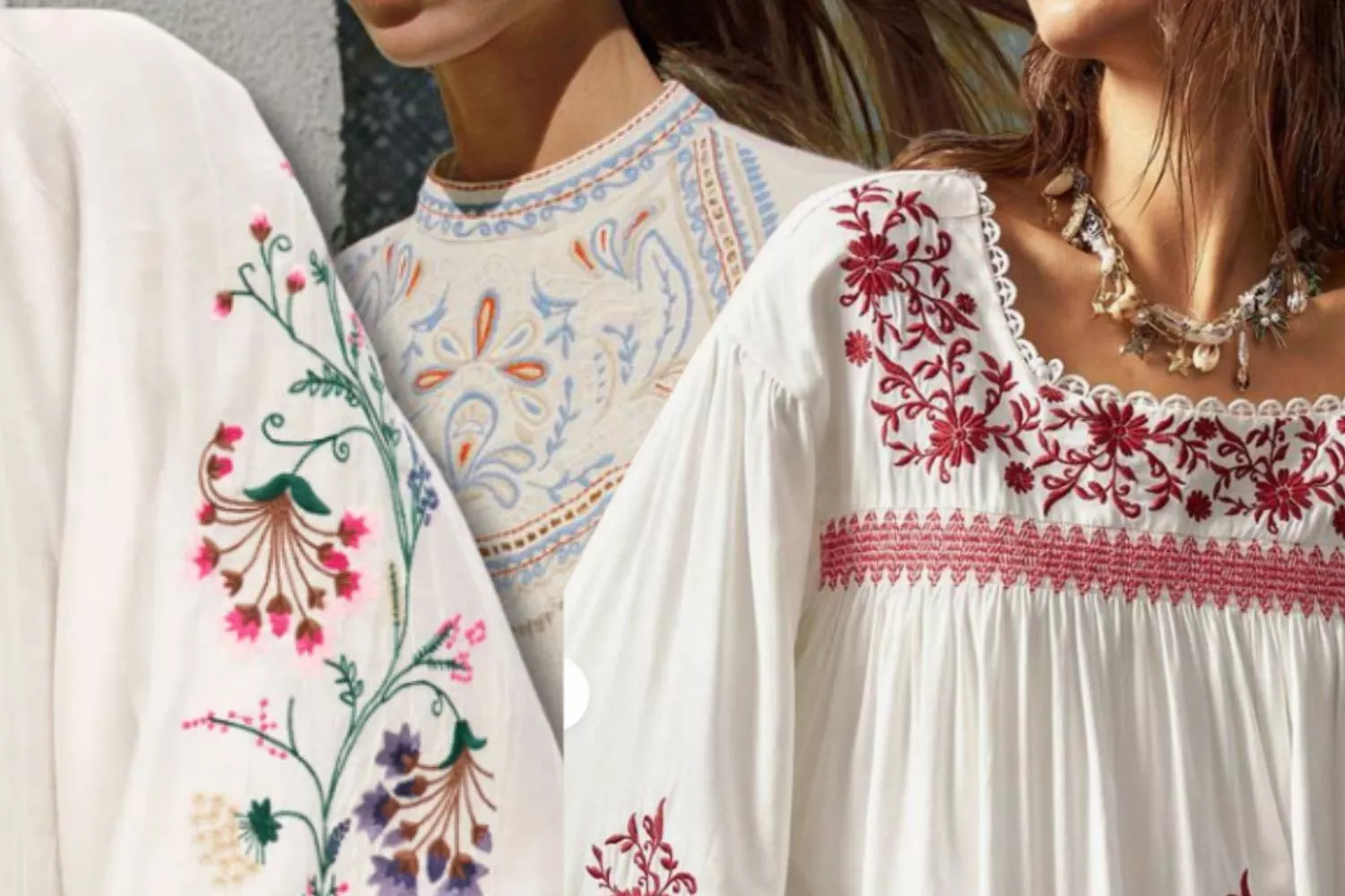 Diferentes modelos de la blusa húngara bordada / Montaje CONSUMIDOR GLOBAL