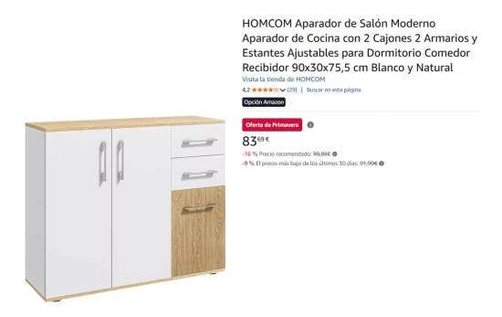 Aparador moderno y minimalista/ AMAZON