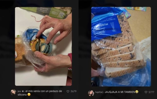 Pan Bimbo con silicona y trozos de plástico / REDES-CG