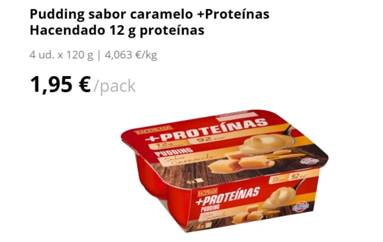 Pudding sabor caramelo +Proteínas/ MERCADONA Pudding sabor caramelo +Proteínas/ MERCADONA