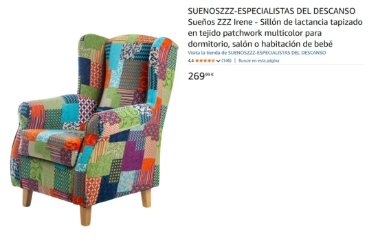 Sillón orejero patchwork/ AMAZON