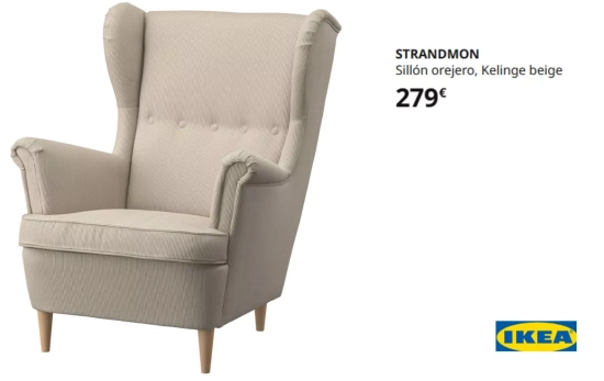 Sillón orejero estampado rayas/ IKEA