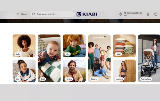 Distintas categorías en la web de Kiabi / CG