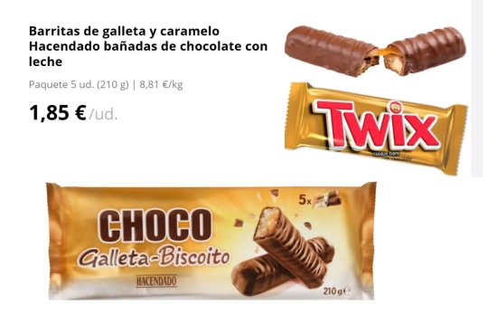 Las barritas de Hacendado que imitan a las Twix/ Montaje Consumidor Global