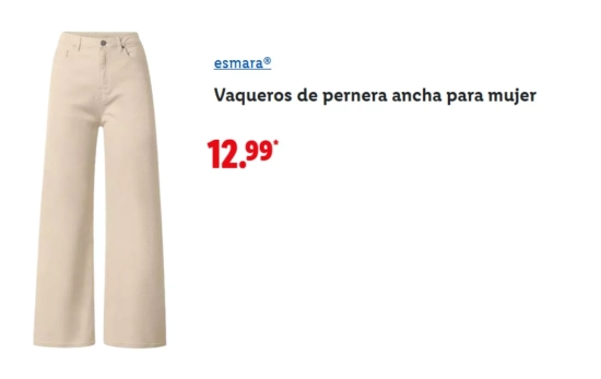 Vaquero pernera ancha beige/ LIDL