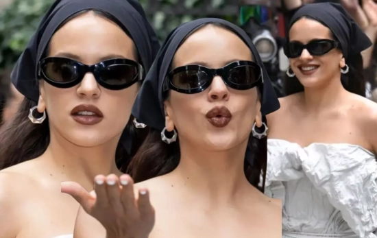 Rosalía en el desfile de Calvin Klein en Nueva York/ Montaje Consumidor Global