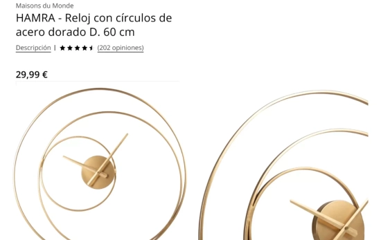 Reloj de pared/ MAISON DU MONDE