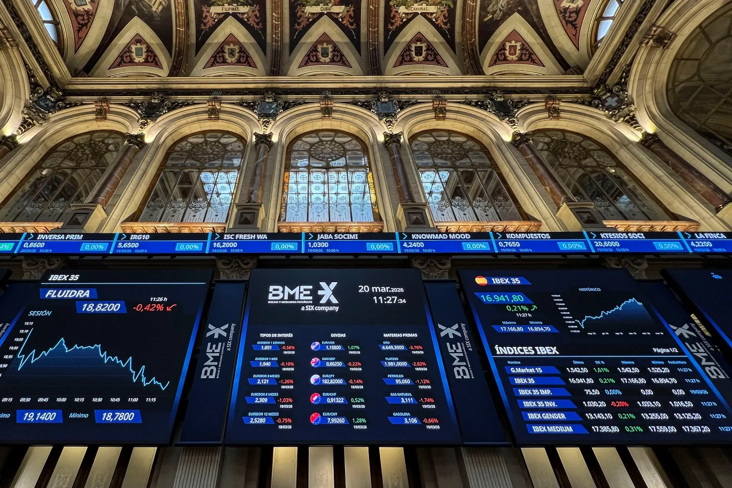 La Bolsa española este 20 marzo refleja el impacto económico de la guerra en Irán / Altea Tejido Sánchez - EFE