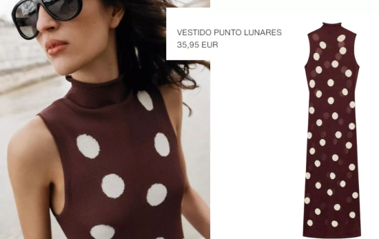 Vestido midi perkins/ ZARA