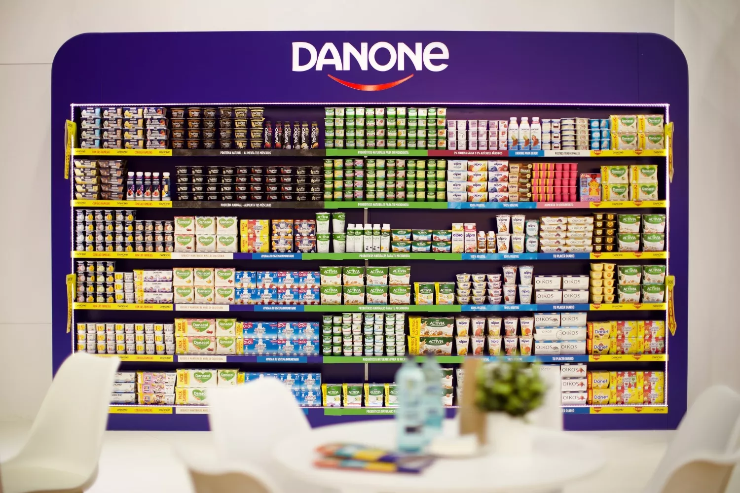 Varios productos de Danone en el stand de en Alimentaria & Hostelco   EP