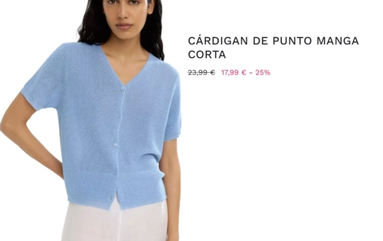 Cárdigan de punto manga corta/ PARFOIS