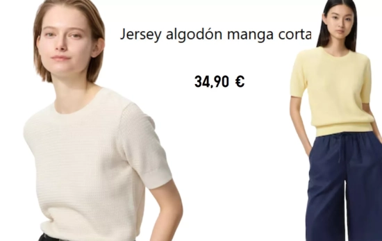 Jersey algodón manga corta/ Uniqlo