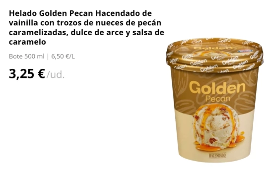 Helado Golden Pecan/ MERCADONA