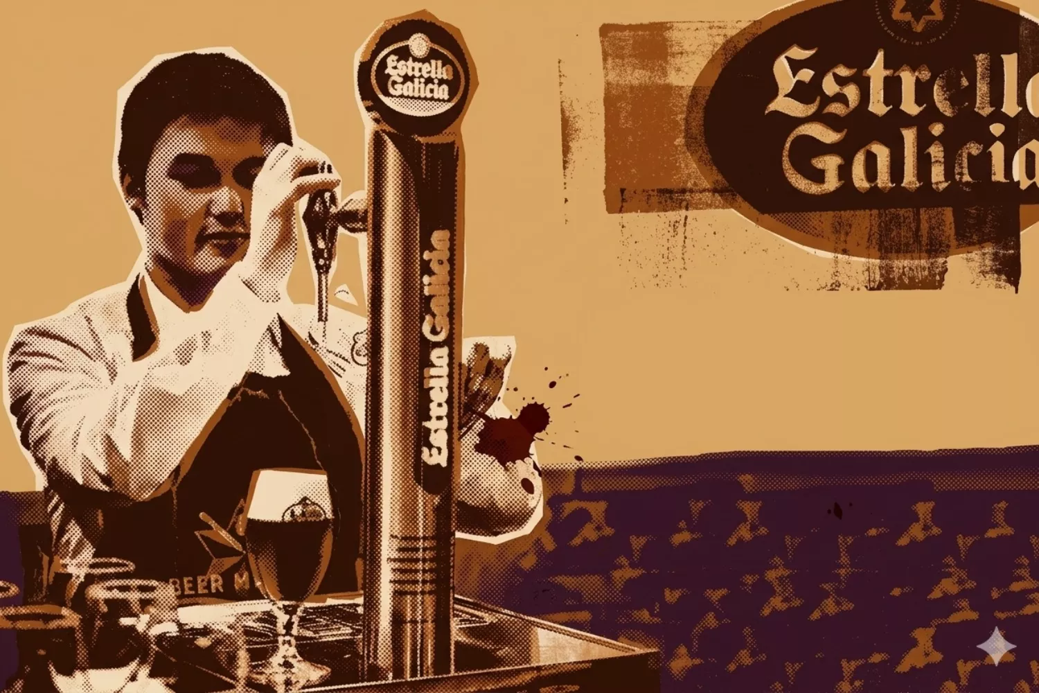 Una persona sirve la cerveza Estrella Galicia   GEMINI AI   CONSUMIDOR GLOBAL