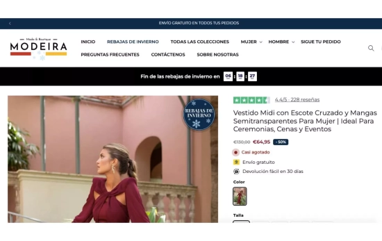Una captura de la página web Modeira, que resultar ser una estada / CG
