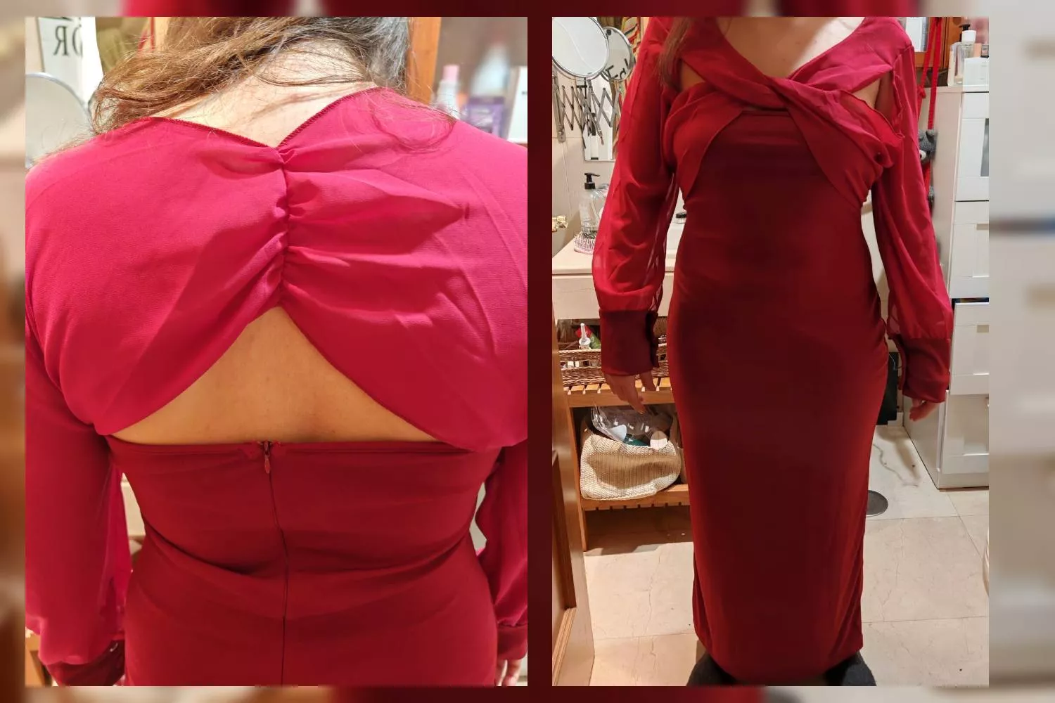 Imágenes del vestido que ha recibido la afectada tras comprar en Modeira   CEDIDAS