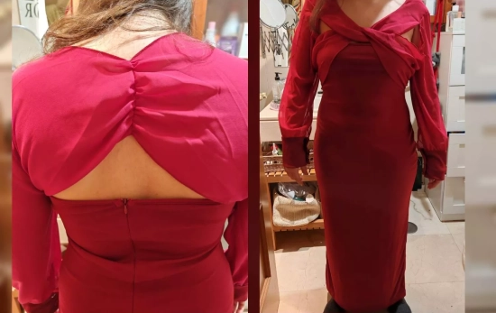 Imágenes del vestido que ha recibido la afectada tras comprar en Modeira   CEDIDAS