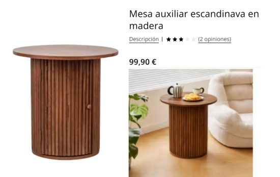 Mesa de madera escandinava/ MAISON DU MONDE
