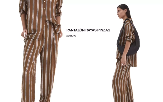 Pantalón rayas suelto/ MANGO
