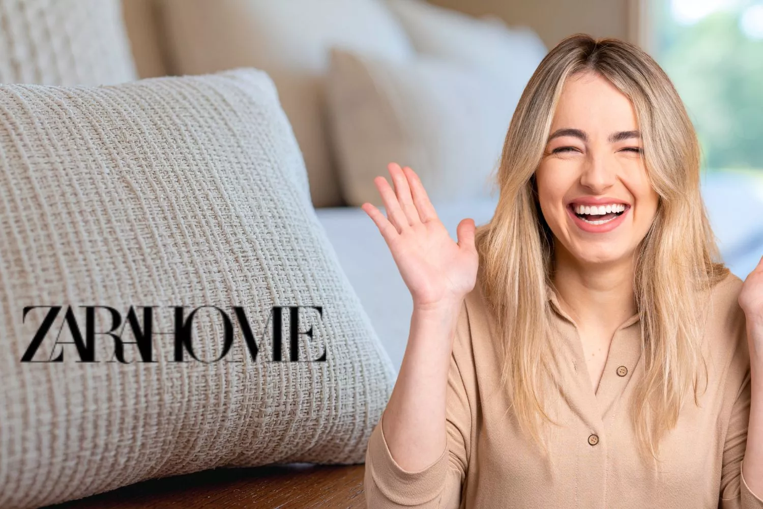 Una consumidora y la nueva colección de fundas de cojín de Zara Home / Montaje Consumidor Global