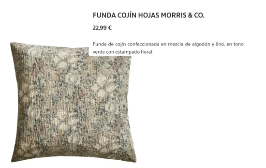 Funda cojín MORRIS & CO./ ZARA HOME