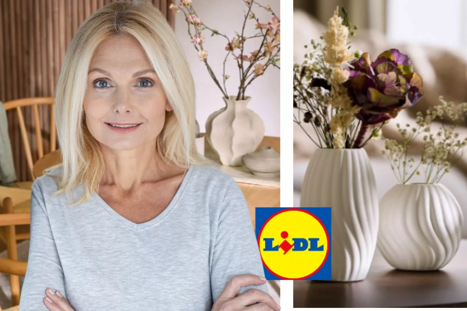 Una consumidora que ha hecho la kilométrica cola en Lidl para un producto decorativo / Montaje Consumidor Global Una consumidora que ha hecho la kilométrica cola en Lidl para un producto decorativo / Montaje Consumidor Global