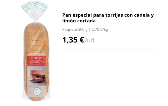 Pan especial de torrijas/ MERCADONA Pan especial de torrijas/ MERCADONA