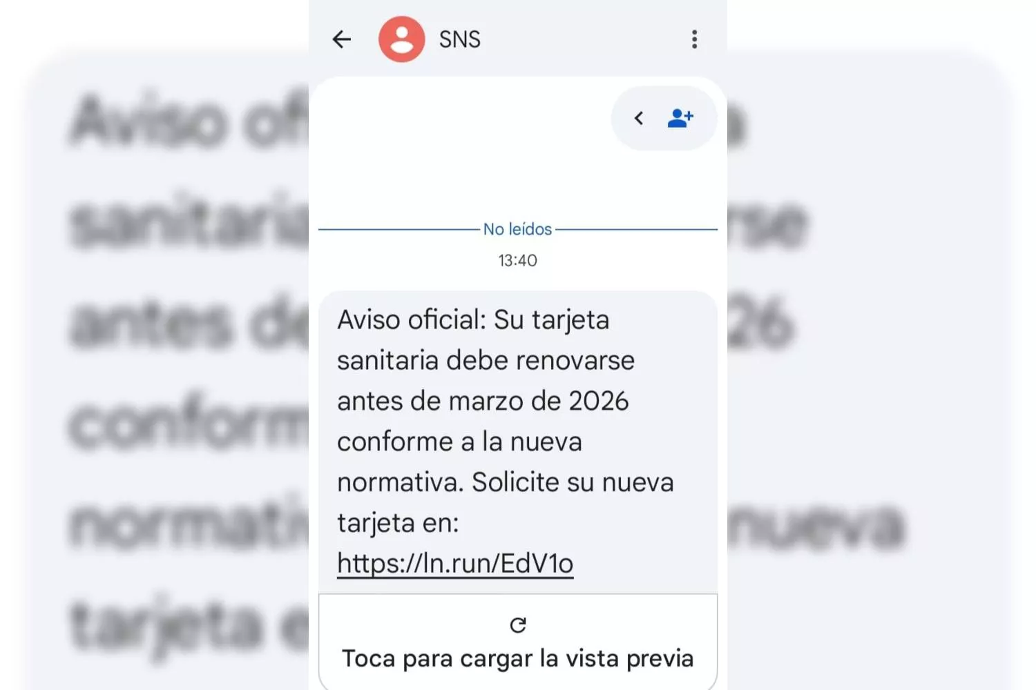 Un mensaje fraudulento   SACYL EP