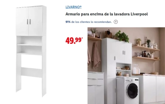 Armario para encima de la lavadora Liverpool/ LIDL