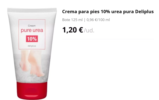 Crema para pies 10% urea pura Deliplus/ MERCADONA
