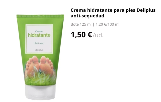 Crema hidratante para pies Deliplus anti-sequedad/ MERCADONA