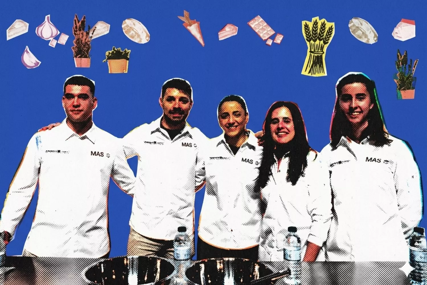 Roger, Nicolás, Nuria, Antía e Isabel, los cinco jovenes panaderos   GALA ESPÍN   CG   GEMINI AI