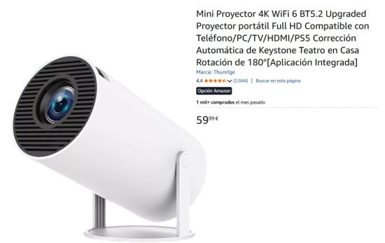 Mini Proyector 4K WiFi 6 BT5.2 Upgraded Proyector portátil Full HD Compatible con Teléfono/PC/TV/HDMI/PS5 Corrección Automática/ AMAZON Mini Proyector 4K WiFi 6 BT5.2 Upgraded Proyector portátil Full HD Compatible con Teléfono/PC/TV/HDMI/PS5 Corrección Automática/ AMAZON