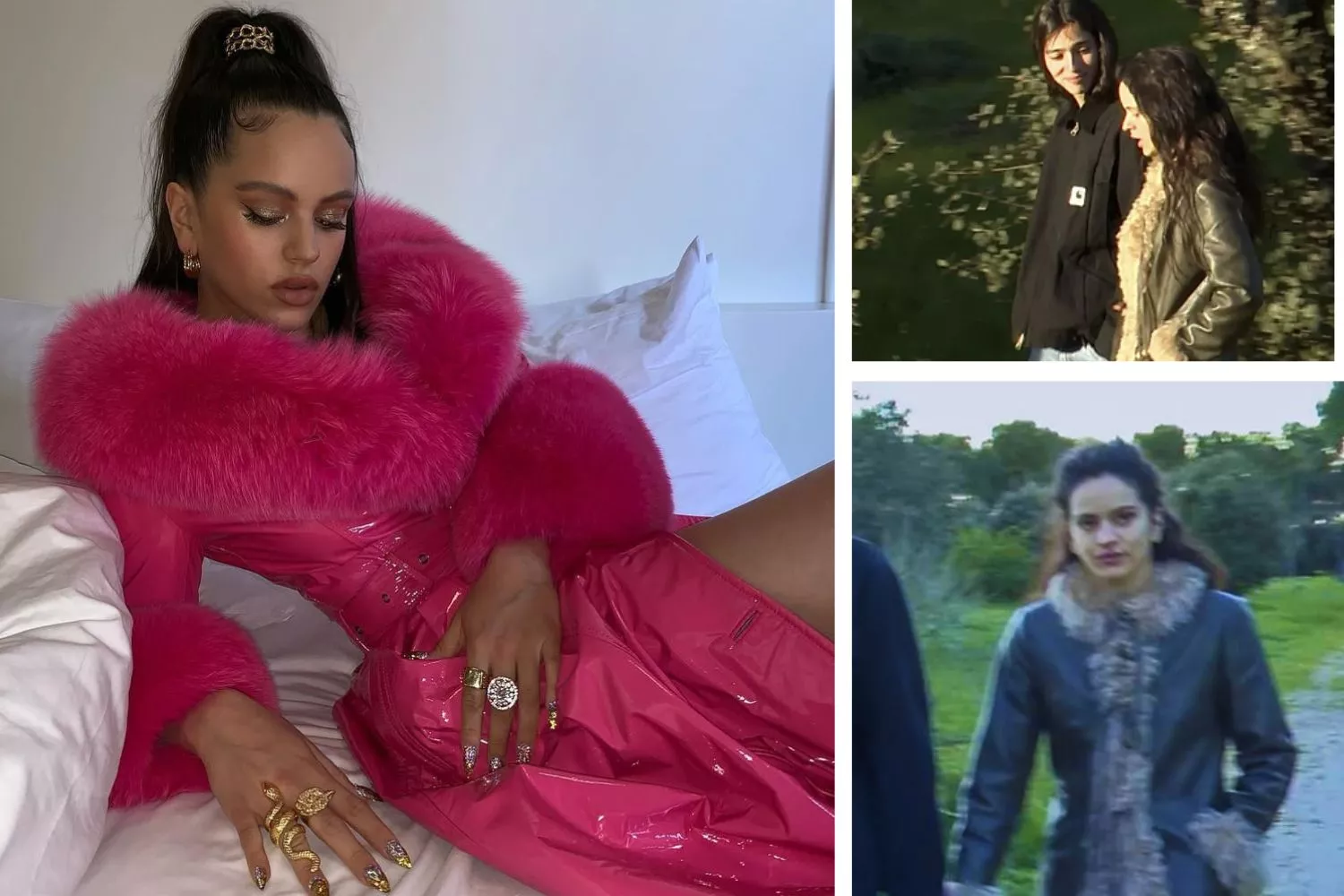 Rosalía recupera esta prenda de moda de los 70's: el abrigo afgano / Montaje Consumidor Global