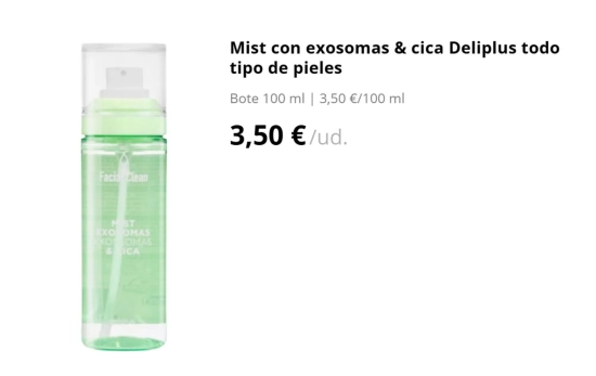 Mist con exosomas & cica Deliplus todo tipo de pieles/ MERCADONA Mist con exosomas & cica Deliplus todo tipo de pieles/ MERCADONA